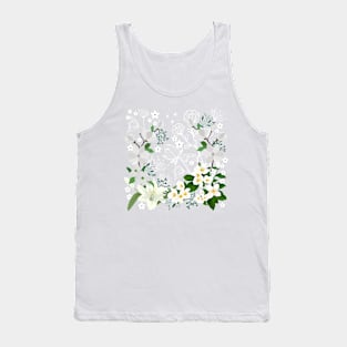 White Blossoms Courage_Green Jade Tank Top